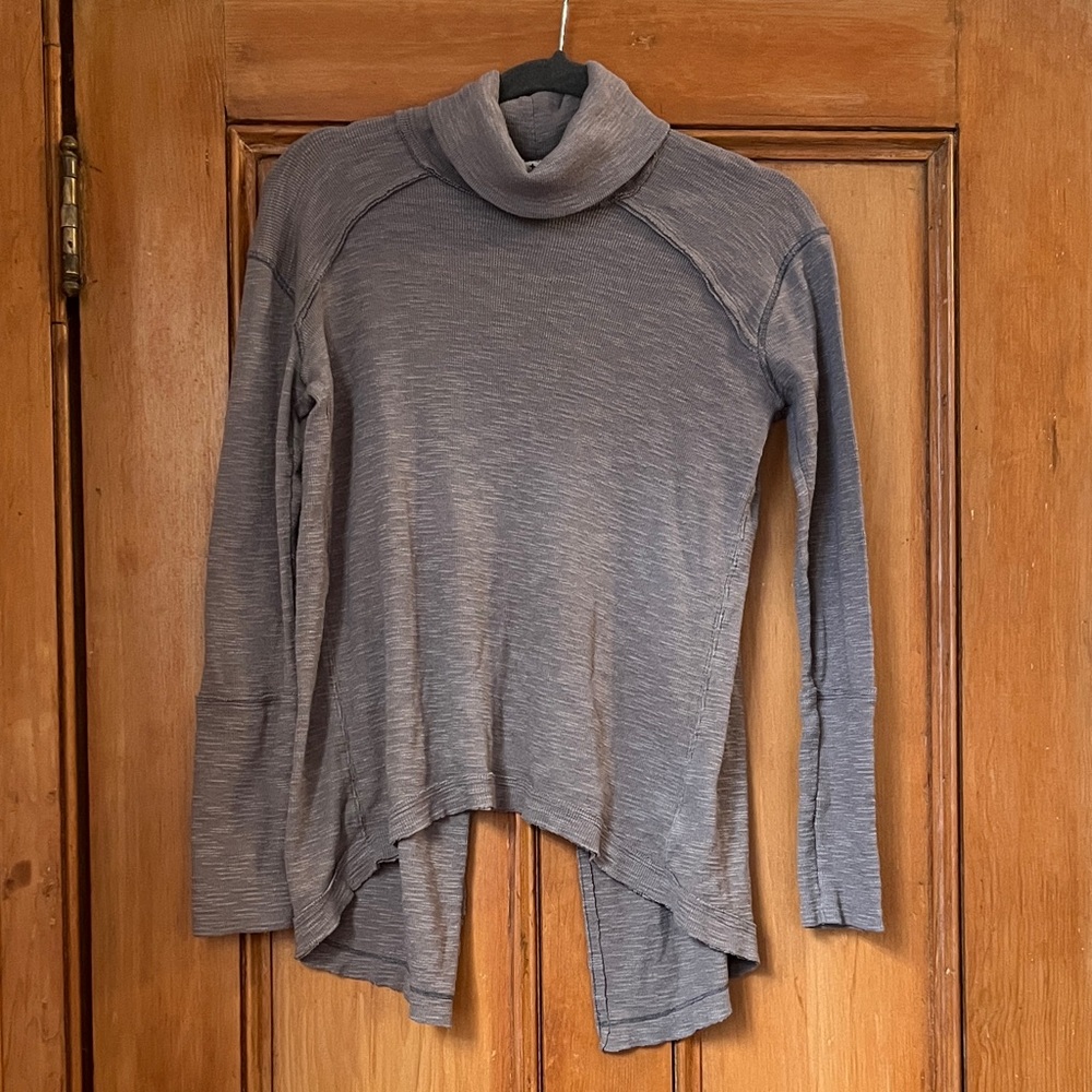 Free People Turtleneck Split-Back Tunic Top